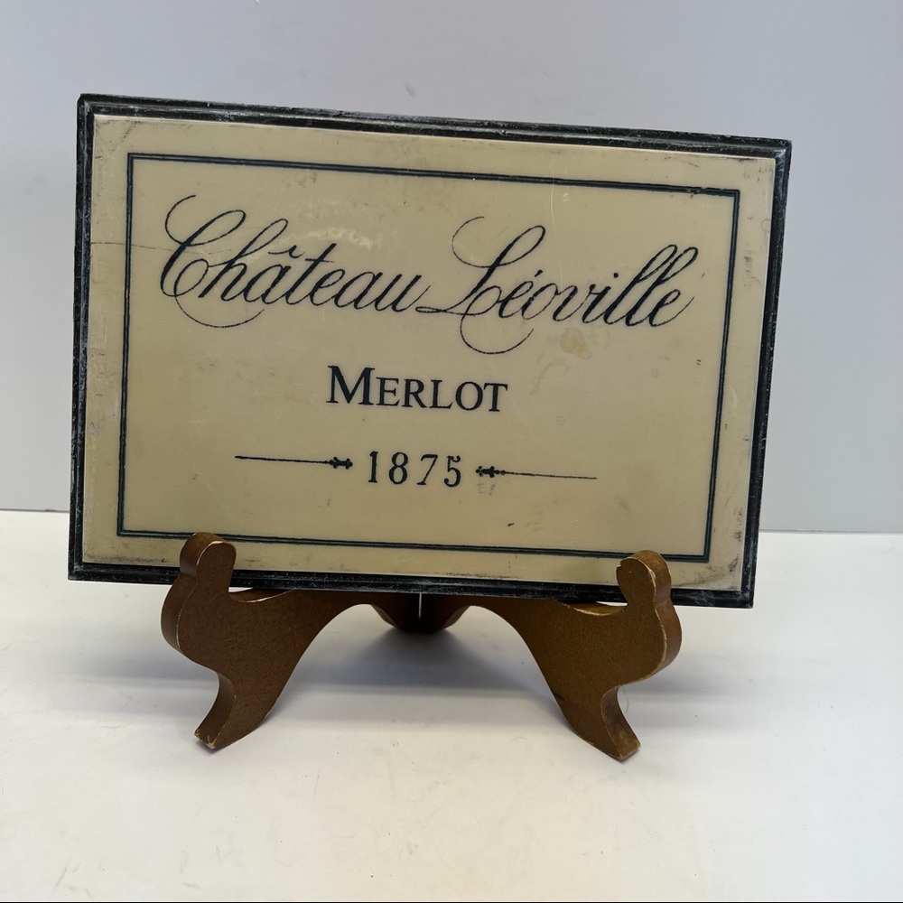 Chateau Leoville 1875 Merlot Wine Barware Wall Plaque Sign Decorative